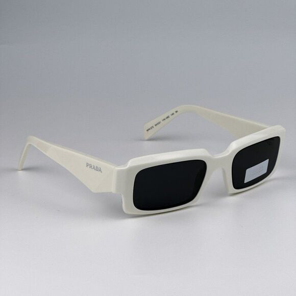 NEW Prada PR27ZS 17K08Z Talc White Dark Grey Unisex Rectangle Sunglasses PR 27ZS - Picture 8 of 13